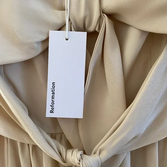 Reformation Carrara Silk Wedding Dress - Picture 3 of 12